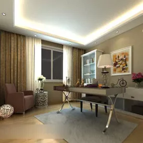 Modern Study Room Room Interior 3d model