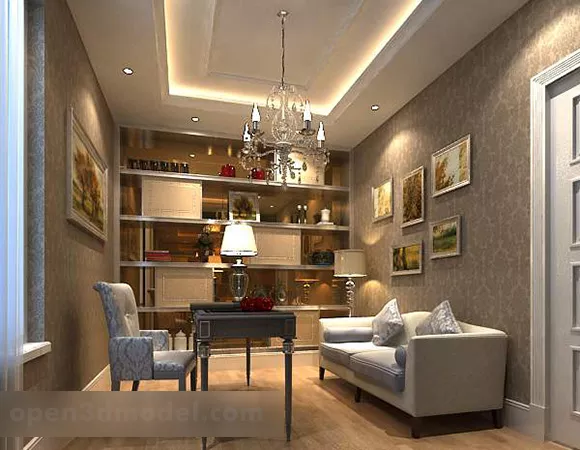 Modern Study Room Room Interior V1 3d model Modern Study Room Room Interior V1 3d model