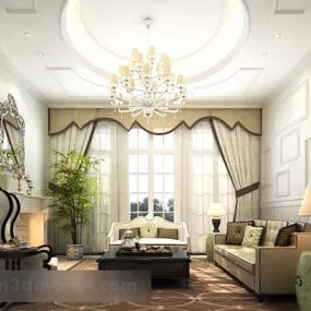 European Living Room Interior V31 3d model