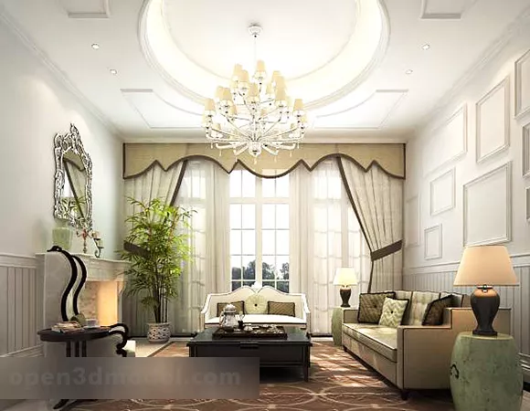 European Living Room Interior V31 3d model European Living Room Interior V31 3d model
