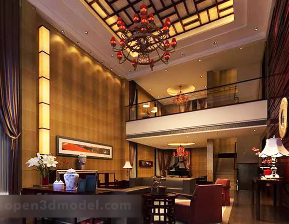 Chinese Style Living Room Interior V13 3d model Chinese Style Living Room Interior V13 3d model