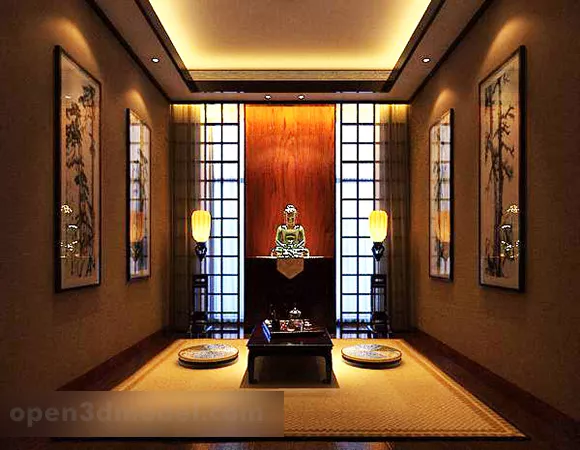 Southeast Asian Style Living Room Interior 3d model Southeast Asian Style Living Room Interior 3d model