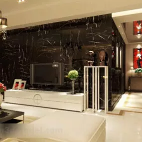 Modern Living Room Interior V18 3d model