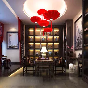 Chinese Style Restaurant Interior V1 3d model