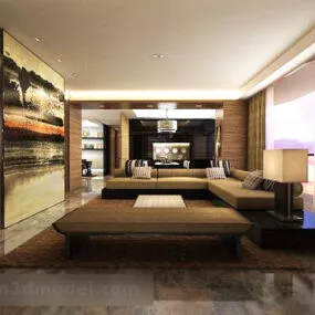 Living Room Modern Style Interior V1 3d model