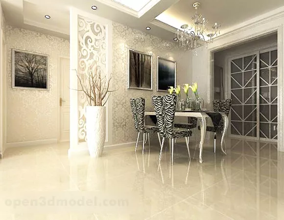 Apartment Home Restaurant Interior 3d model Apartment Home Restaurant Interior 3d model