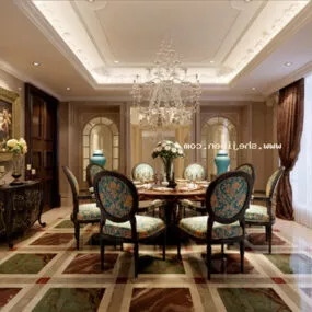 Home Classic Dinning Room Interior 3d model