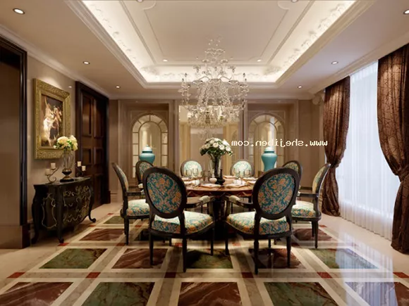 Home Classic Dinning Room Interior 3d model Home Classic Dinning Room Interior 3d model