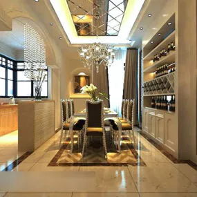 European Style Home Dinning Room Interior V1 3d model