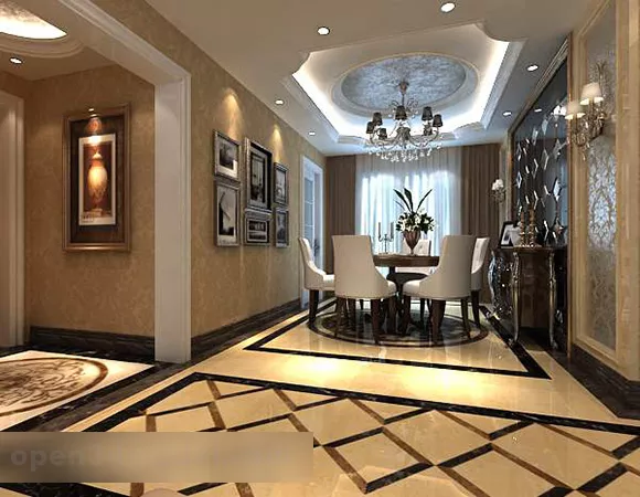 Home Dinning Space Interior 3d model Home Dinning Space Interior 3d model