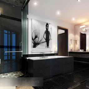 Modern Home Toilet Interior 3d model