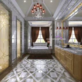 European Style Bathroom Interior V4 3d model