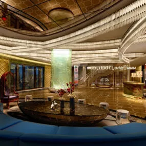 Office Hall Decoration Interior 3d model