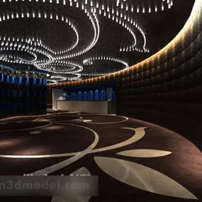 Company Lobby Front Desk Interior 3d model