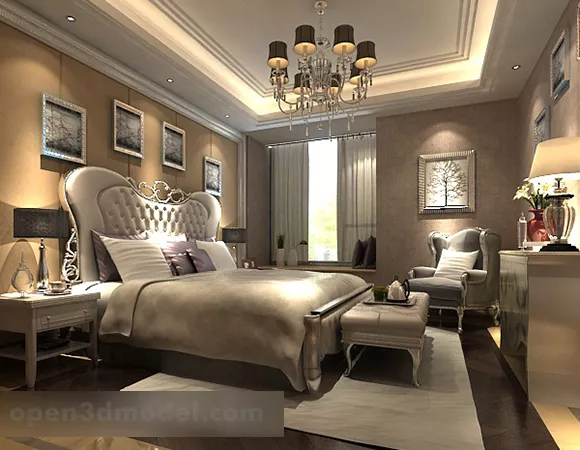 European Style Bedroom Interior V12 3d model European Style Bedroom Interior V12 3d model