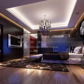 Modern Bedroom Interior V8 3d model