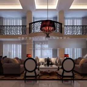 Classic Villa Duplex Space Interior 3d model