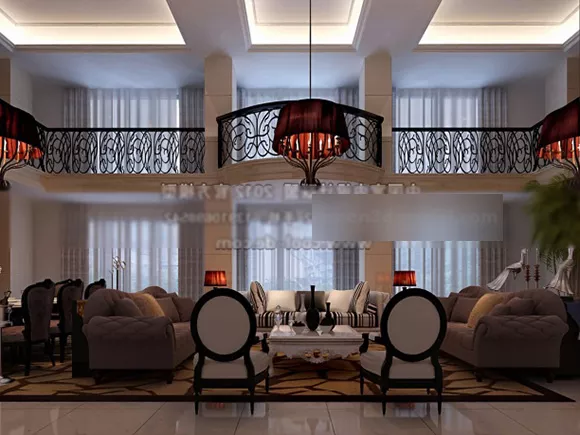 Classic Villa Duplex Space Interior 3d model Classic Villa Duplex Space Interior 3d model