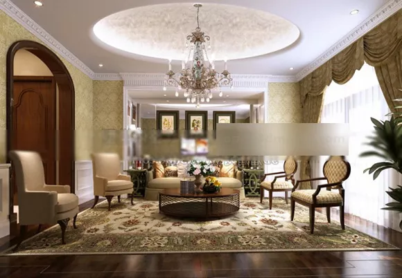 European Villa Living Room Interior V5 3d model European Villa Living Room Interior V5 3d model