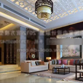 Chinese Style Classic Living Room Interior 3d model
