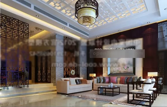 Chinese Style Classic Living Room Interior 3d model Chinese Style Classic Living Room Interior 3d model