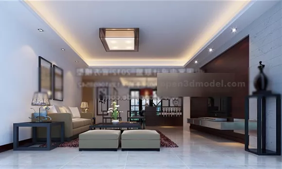 Modern Minimalist Living Room Interior V18 3d model Modern Minimalist Living Room Interior V18 3d model