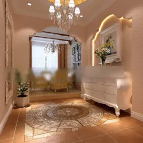 European Entrance Hallway Interior V2 3d model