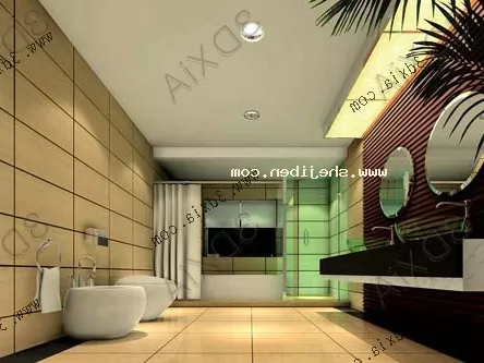 Toilet Wash Basin And Counter 3d model