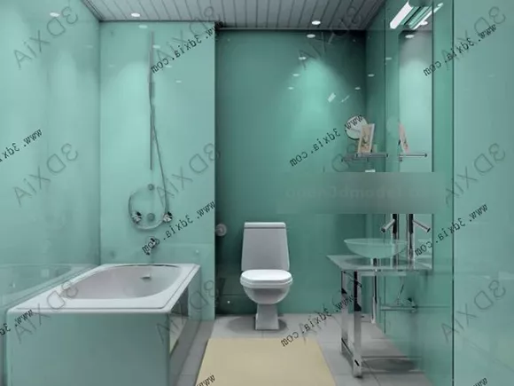 Simple Toilet For Home Interior 3d model Simple Toilet For Home Interior 3d model