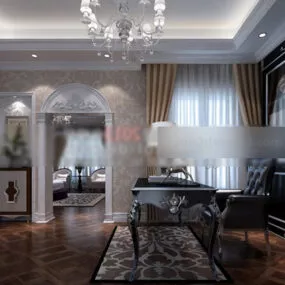 Study Room Ceiling Decoration Interior V1 3d model