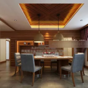 Modern Design Dinning Room Interior 3d model