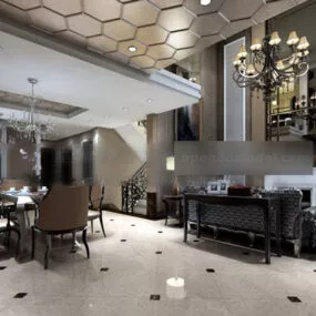 Luxury Home Dinning Room Interior 3d model