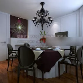 Small Modern Restaurant Interior 3d model