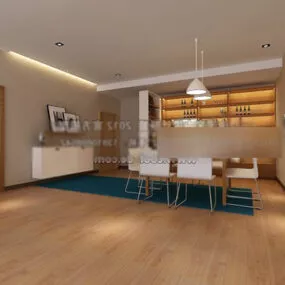 Modern Dinning Room Interior V2 3d model