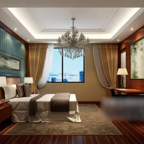 Bedroom Background Wall Interior V3 3d model