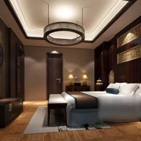 Modern Style Bedroom Interior V1 3d model