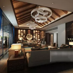Living Room Ceiling Decoration Pendant Interior 3d model