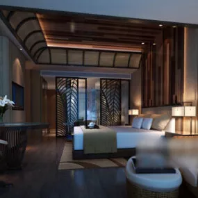 Beauty Ceiling Bedroom Interior 3d model