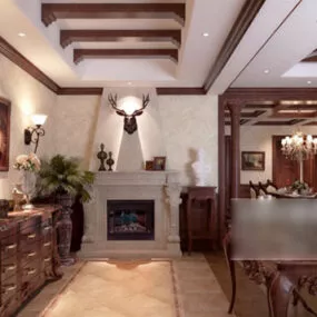 Classic European Fireplace Interior 3d model
