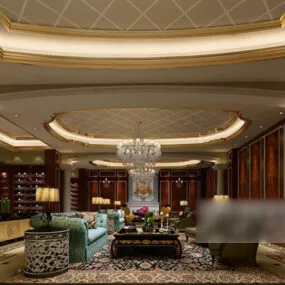 Living Room Ceiling Decoration Interior V3 3d model