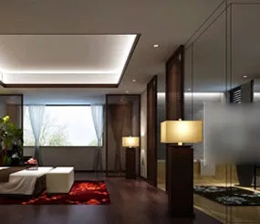Forest House Bedroom Interior 3d model