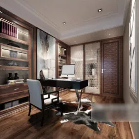 Working Study Room Interior 3d model
