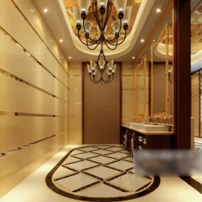 Bathroom Ceiling Decoration Interior V1 3d model