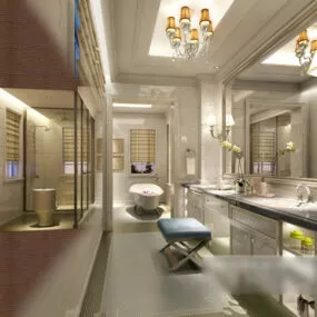 European Style Bathroom Interior V5 3d model
