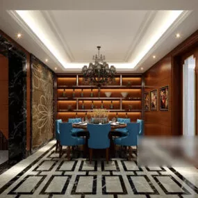 Chinese Restaurant Space Interior 3d model