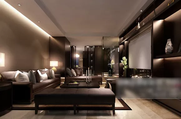Modern Villa At Night Scene 3d model