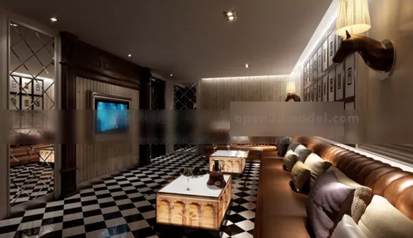 Bar Bar Club Sofa Interior 3d model Bar Bar Club Sofa Interior 3d model