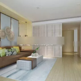 Simple Style Living Room Interior 3d model