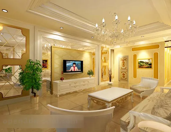 European Classic Living Room Interior V1 3d model European Classic Living Room Interior V1 3d model