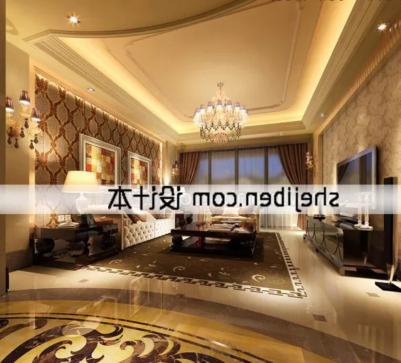 Living Room Ceiling Classic Style Interior 3d model Living Room Ceiling Classic Style Interior 3d model